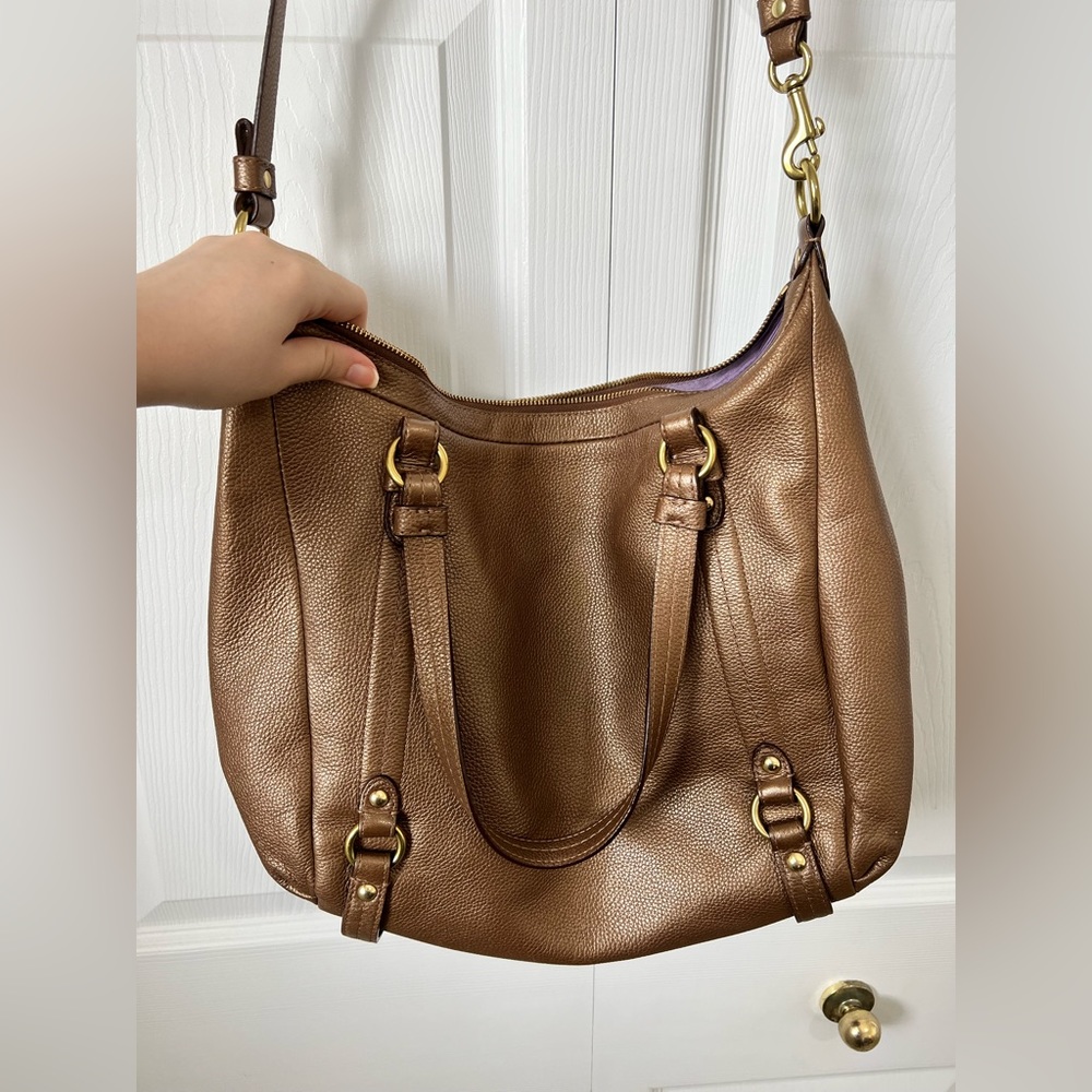 COACH Alexandra Convertible Pebbled Leather Purse